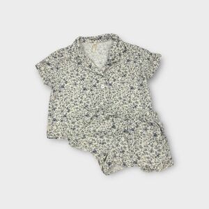 Rylee + Cru Floral Pajama Set - Blue and White